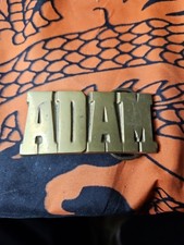 Vintage Belt Buckle ADAM Name Iconic 1970s Retro Fashion Solid Brass