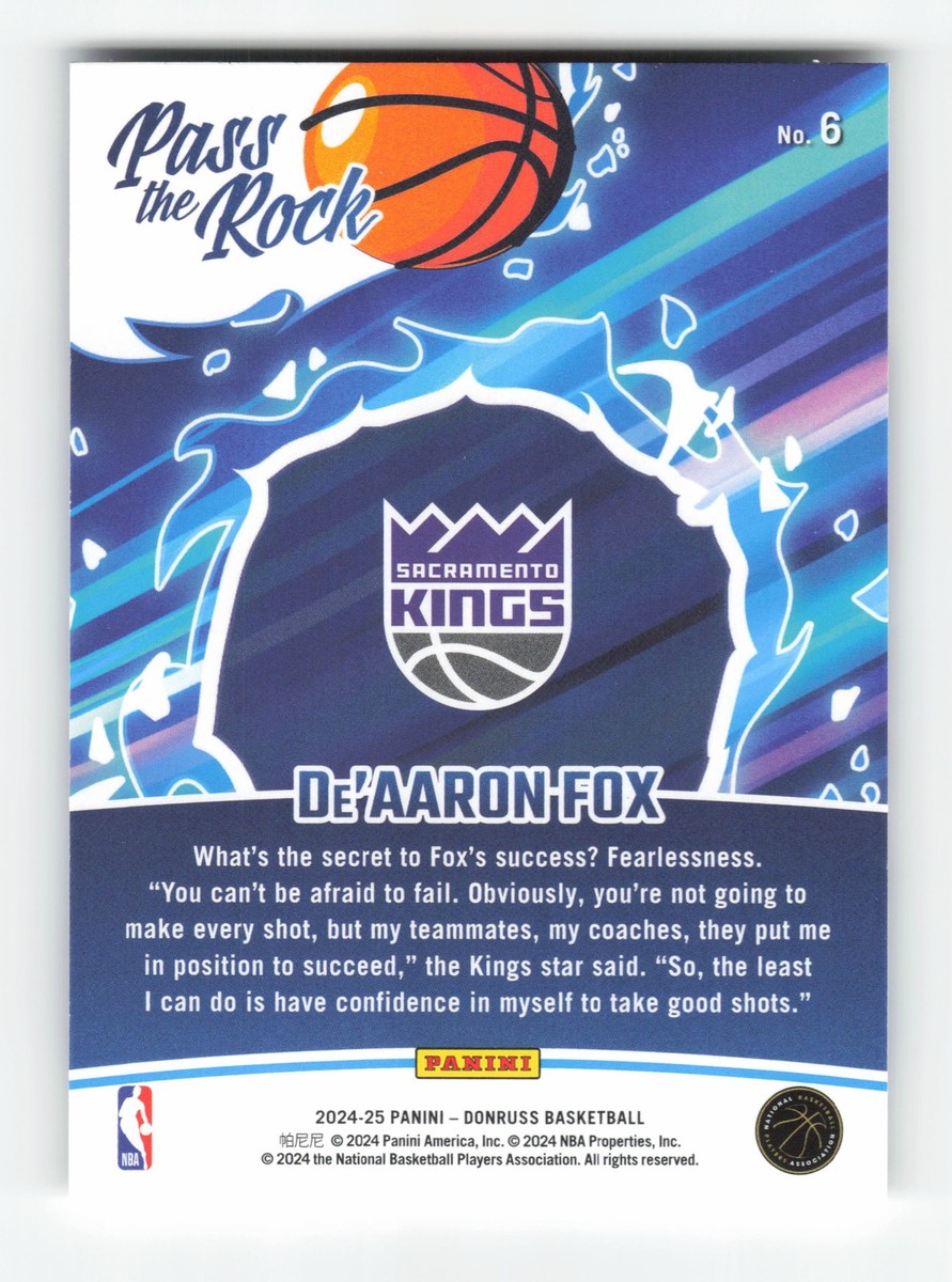 2024-25 Donruss #6 De'Aaron Fox Pass the Rock | eBay