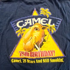 Vintage 1988 Joe Camel 75th Birthday Promo Shirt Size L Cigarette Smoking
