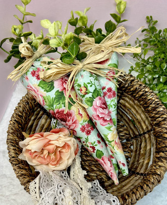 Easter Carrots Set Of 3 handmade Fabric Spring Decoration Bunny Treats Decor