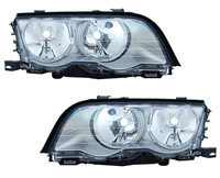 Scheinwerfer Set FüR 3Er BMW E46 Limo Touring 1998-2001 Titanium H7 Halogen