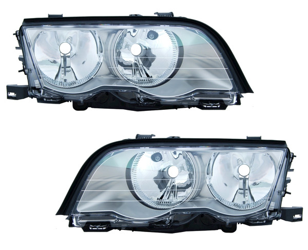 Scheinwerfer Set FüR 3Er BMW E46 Limo Touring 1998-2001 Titanium H7 Halogen-image