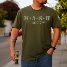 T-shirt vintage stile unità medica militare verde militare S-5XL