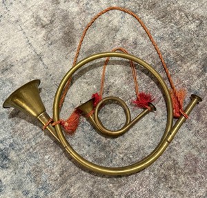 Set of Two Vintage Brass Post Horns / Hunting Horns from India