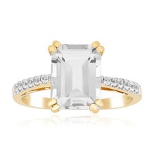 Weißer Topas Goldplattierter Silberring 2,736ct