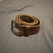 Vintage Brown Leather Studded Cut Out Western Boho Style Belt Size L