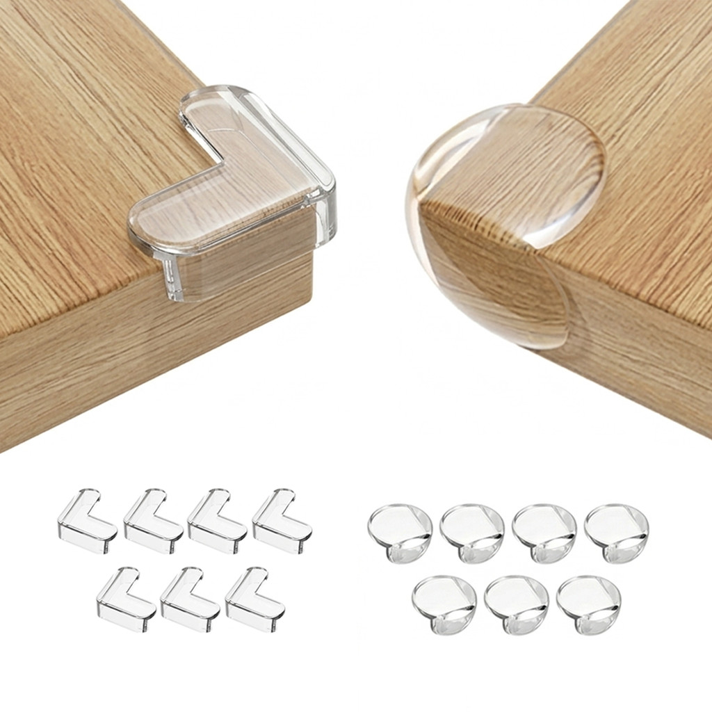 TougHub 14 Pcs Baby Corner Protectors L&Round Shape Corner Guards Clear Soft PVC