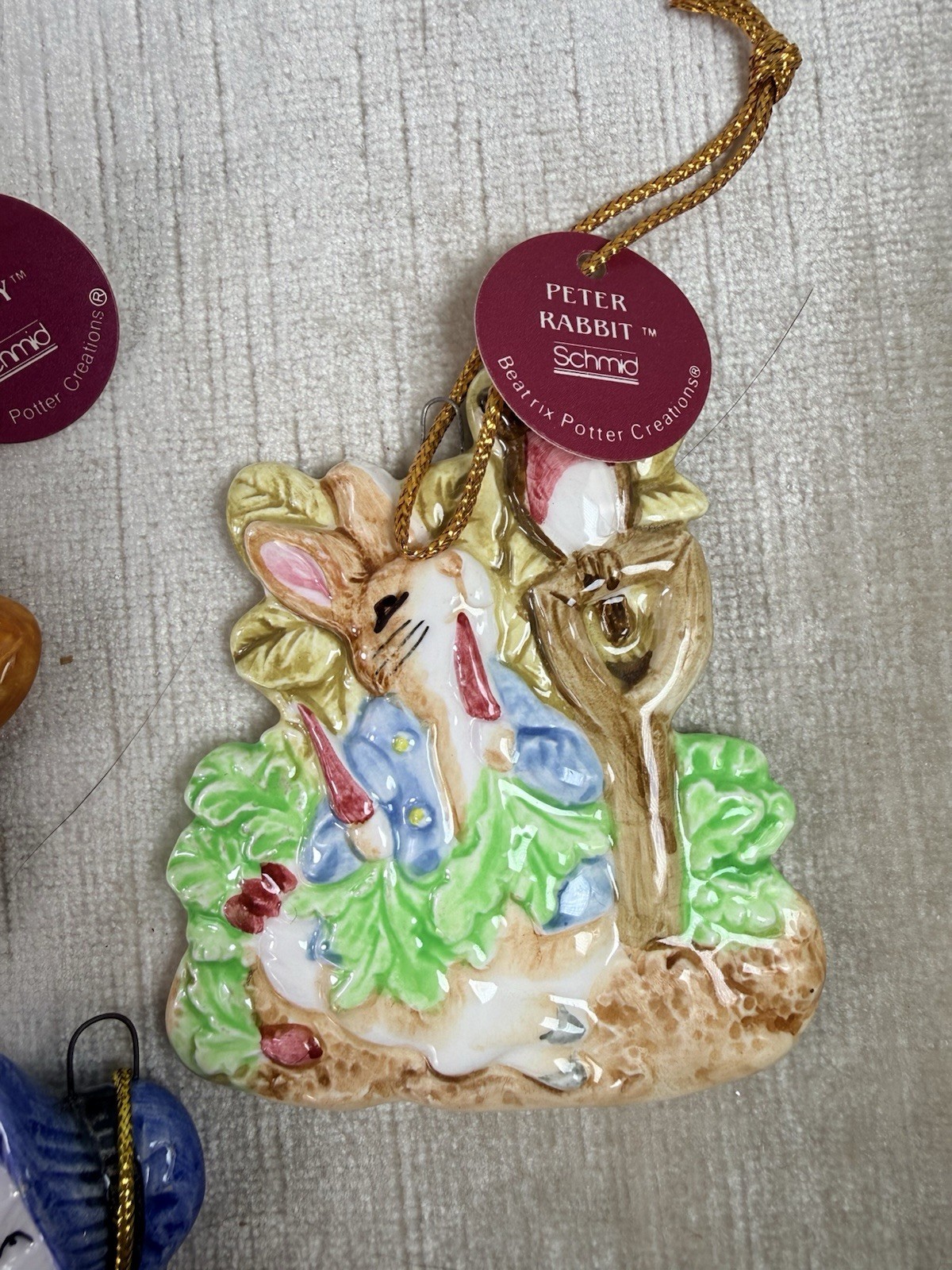 Vintage Schmid Porcelain Beatrix Potter Vintage Ornament Set Lot Of 11 1982-1987