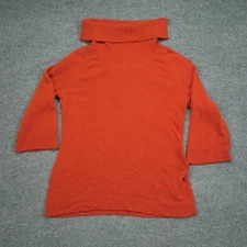 Marisa Christina Sweater Womens XL Orange Angora Hair Blend Turtle Neck Pullover