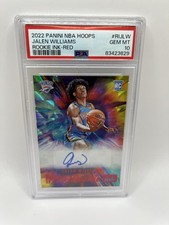 2022 Panini NBA Hoops Jalen Williams Rookie Ink Auto Red /25 PSA 10