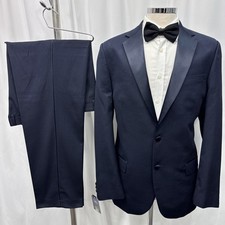 M&S TAILORING Navy Regular Fit Machine Wash 2 Piece Dinner Suit C42L W38 L31