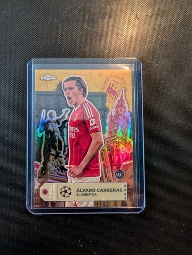 2024 25 TOPPS CHROME UEFA ALVARO CARRERAS RC FINAL DESTINATION GOLD #/50