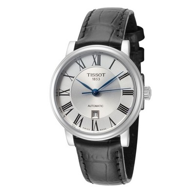 Tissot Carson Damenuhr 30mm Automatic T1222071603300 Edelstahl Leder schwarz