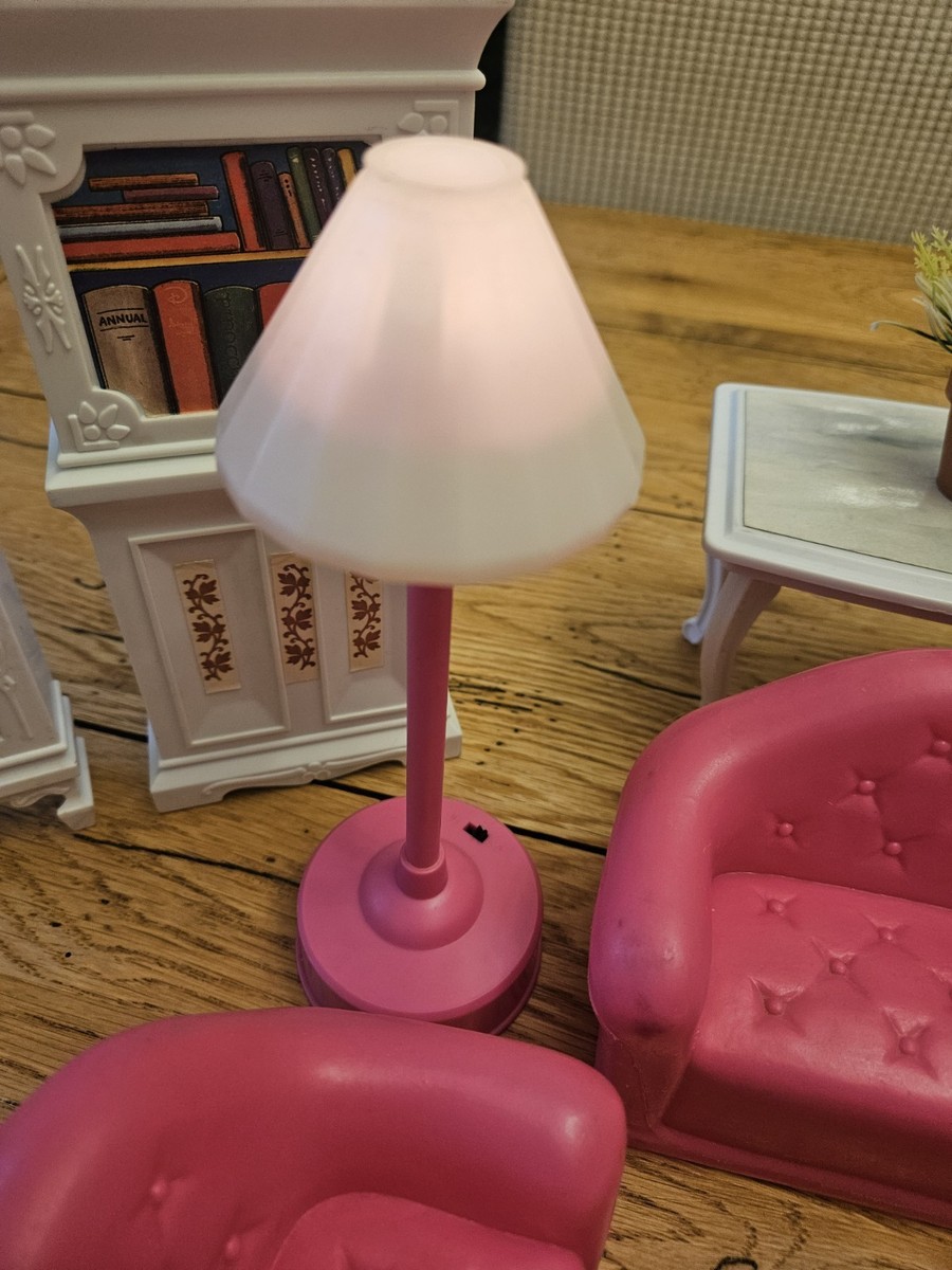 Vtg 90s BARBIE SIZE Blue Box Dream Doll House Furniture Livingroom