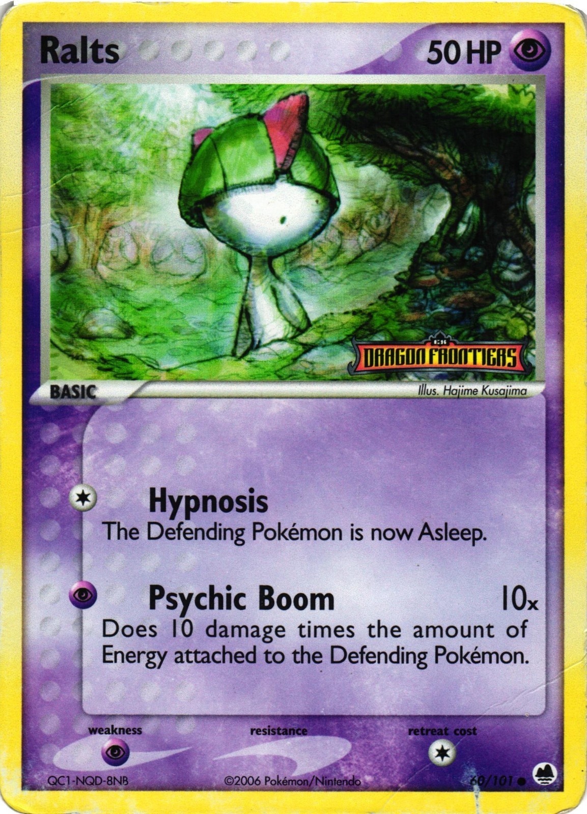 Pokemon TCG Dragon Frontiers Ralts #60/101 Stamped Reverse Holo DMG