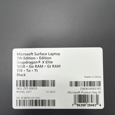Image of Microsoft Surface Laptop 15” Snapdragon X Elite  7thE-16GB RAM 1TB, BLACK, NEW