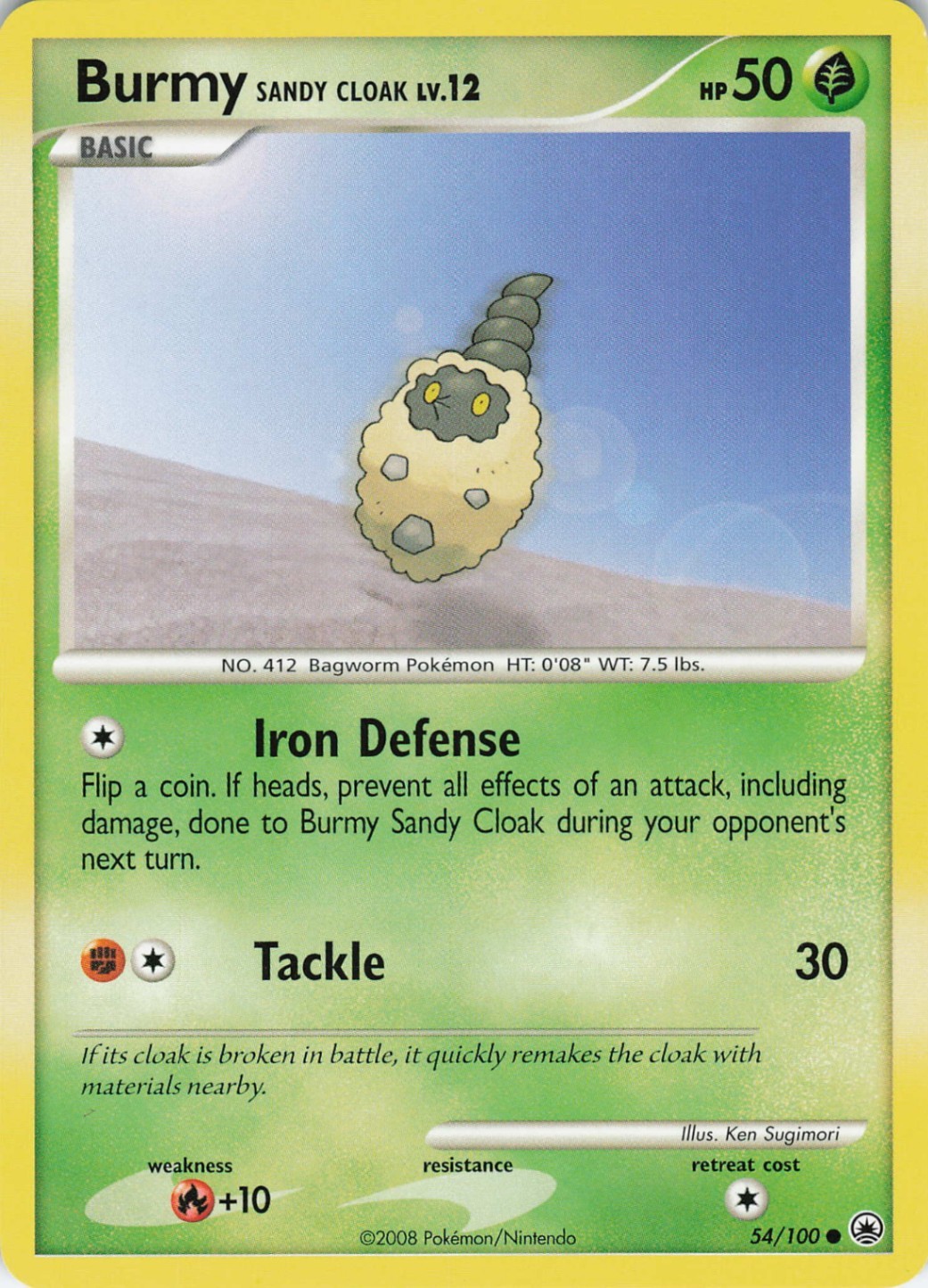 Burmy Sandy Cloak 54/100 Majestic Dawn Common regular NM Pokémon TCG