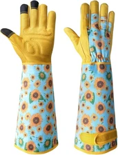 Long Gardening Gloves for Women - Thorn Proof & Rose Pruning Forearm Protection 
