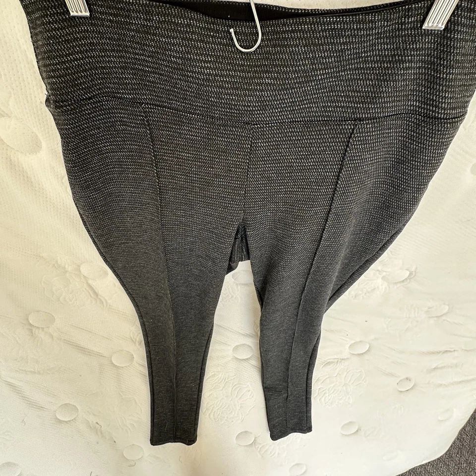 Leggings elásticos de punto pesado con control de barriga APT 9 negros gris sombreado cruzado Lg Y144I Foto 3 de 4