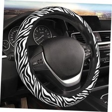 Zebra Print Black White Steering Wheel Cover For Women Men Girls Car 3 Zebra Print Black White Steering Wheel Cover For Women Men Girls Car 3