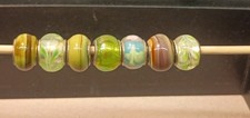 7 Murano Glass Beads 925 Sterling Silver Charm Style Fits All Colors J102
