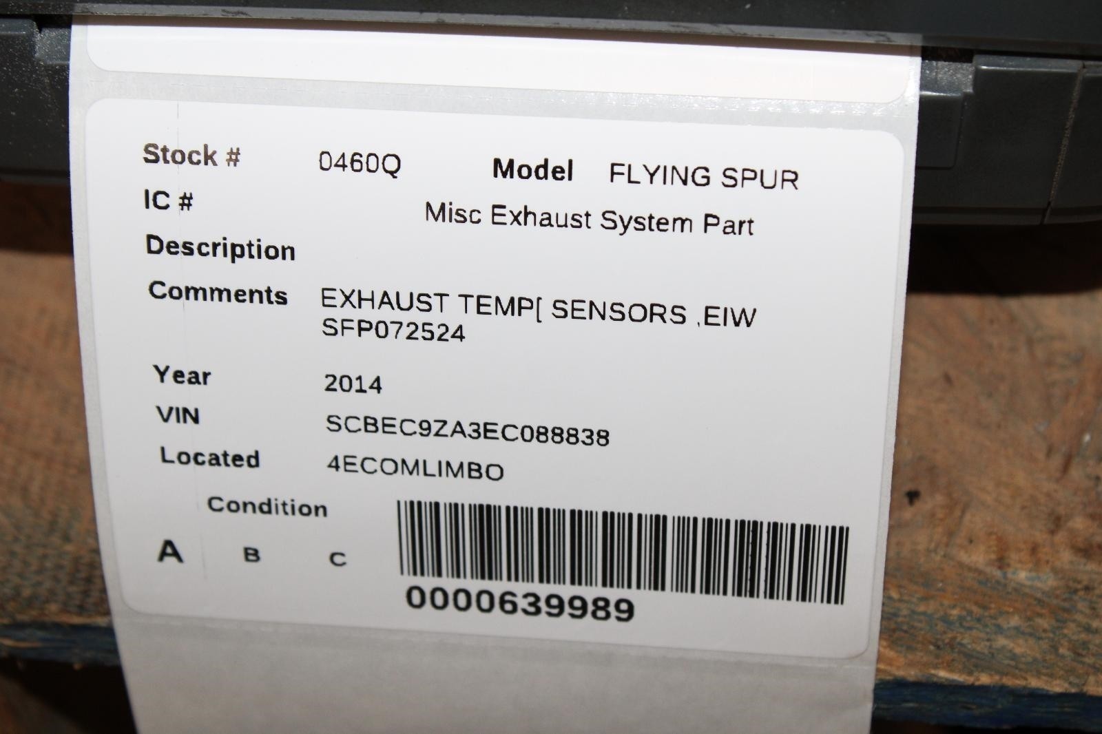 Bentley Flying Spur 2013-2018 LEFT, RIGHT Exhaust gas temperature sensor