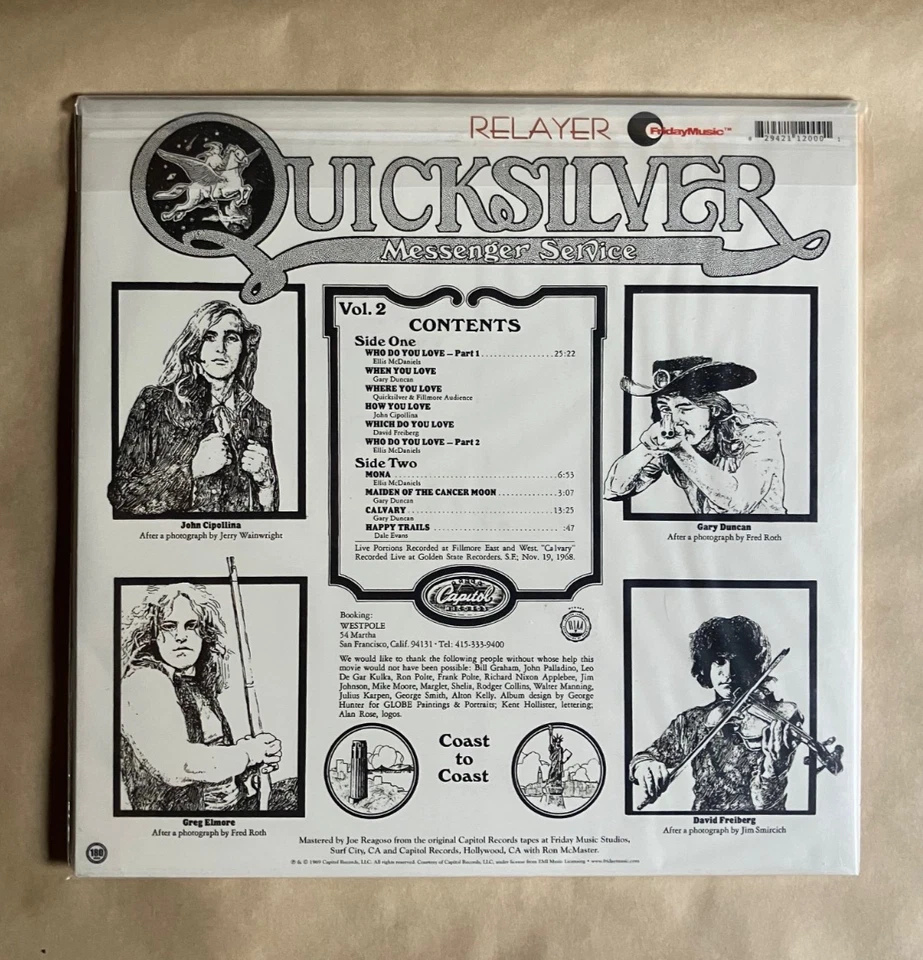 QUICKSILVER MESSENGER Happy Trails LP 12' Friday Music 180g Audiophile Vinyl NEW - Image 2 of 4