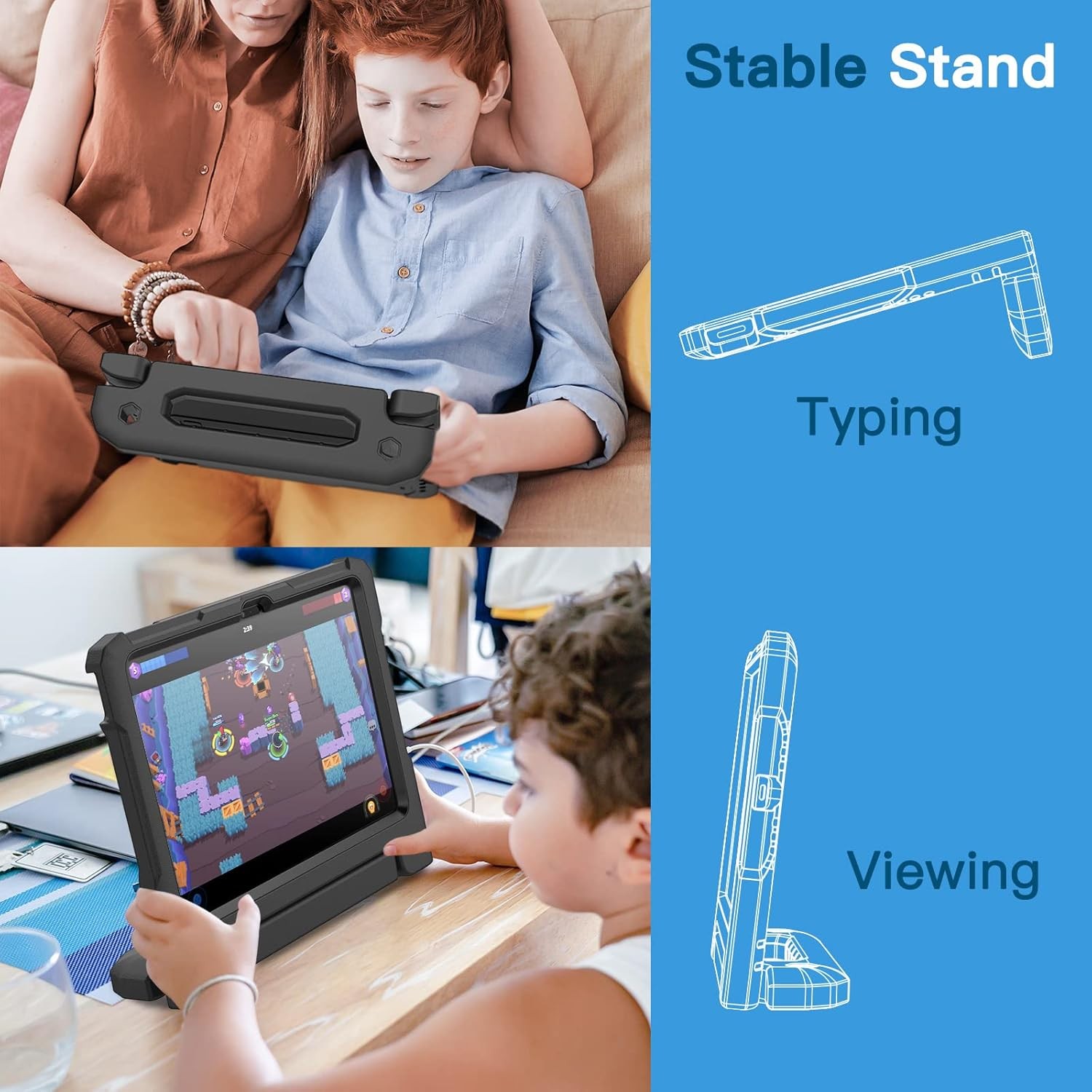 JETech Kids Case for iPad (A16) 11th/10th Generation (2025/2022) with Black 