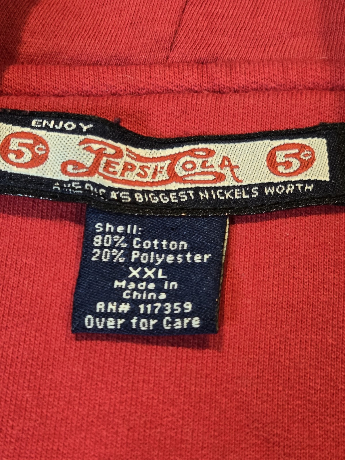 Pepsi Cola RARE Mens XXL Red Hoodie Sweatshirt Long Sleeve Front Pockets image 9