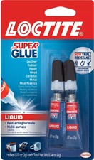 Loctite Super Glue Liquid, Clear, 0.07 fl oz 2 Pack , Clear and colorless