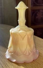 Fenton Burmese Satin Uranium Glass Bell Whitton Pattern Glows