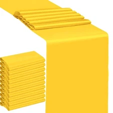 Yellow Satin Table Runners 10 Pack 12x108 inches for Party Wedding Decor