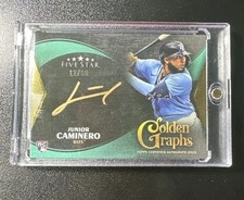 2024 Topps Five Star Junior Caminero Golden Graphs Auto Aqua /30 RC SP Rookie