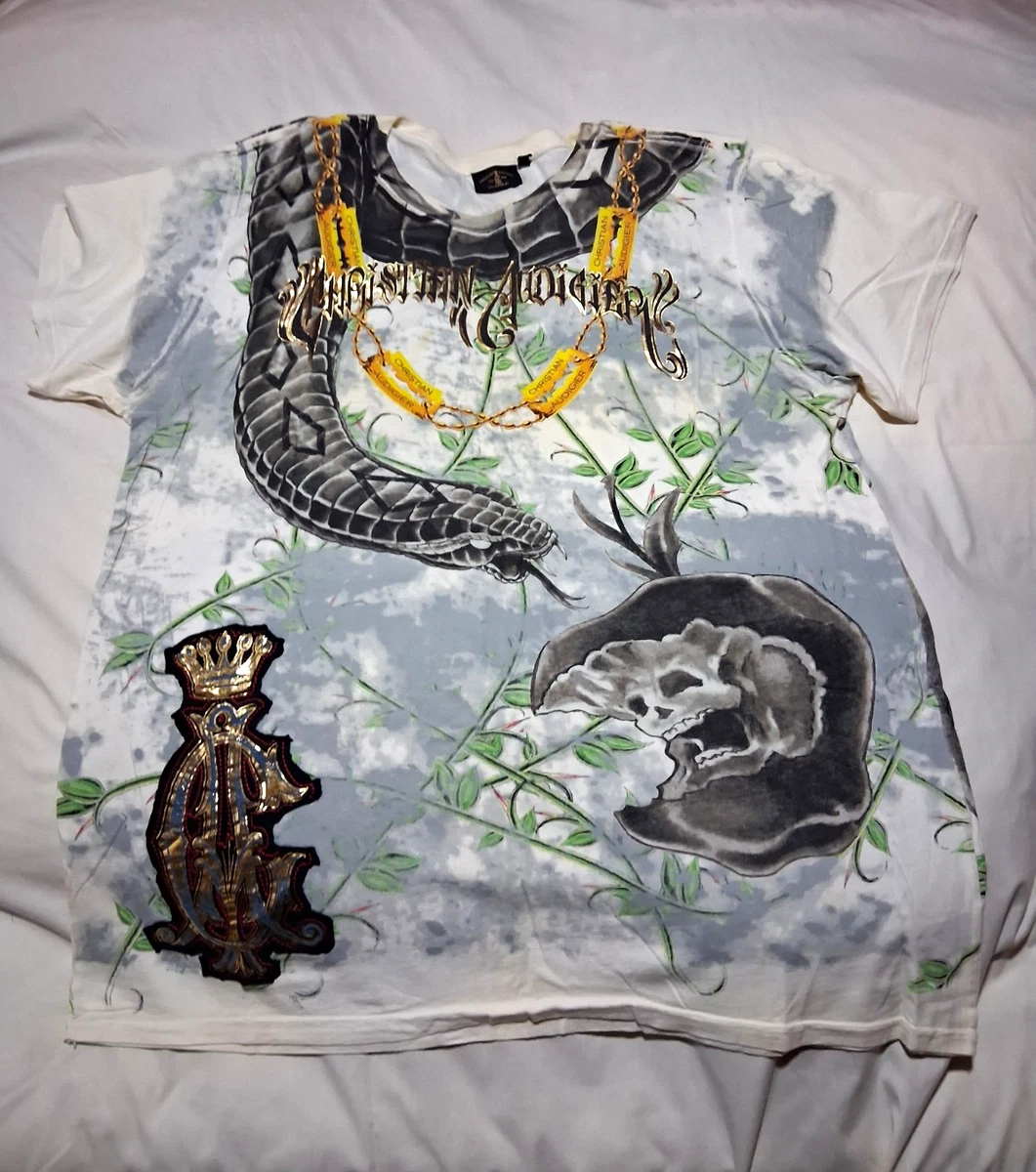 【希少】Christian Audigier T-shirt scull 00s 25+ Christian Audigier Skull T-Shirts for Men for sale | Updated