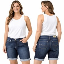 NWOT Signature by Levi Strauss Modern Skinny Denim Shorts   Size 6   Dark Wash