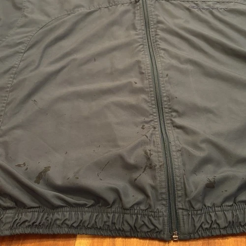 VINTAGE Champion Black Windbreaker Full Zip Jacket 90s Retro Size Xl *Stains* image 6