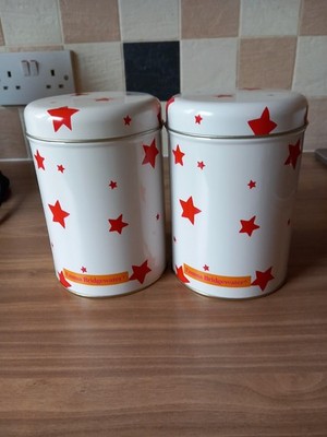 Emma Bridgewater Sternenhimmel rot runde Aufbewahrungsdosen x 2 