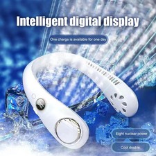 Neckband Fan Cooling Bladeless Portable Lazy Neck Hanging Fans USB Rechargeable