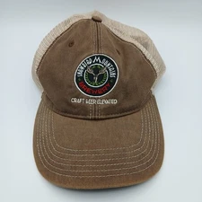 Snowbird Mountains Brewery Hat Cap Craft Beer Elevated Snapback Brown Beige Mesh