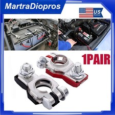 2PCS CAR BATTERY TERMINAL CLAMP CONNECTORS POSITIVE NEGATIVE RELEASE DISCONNECT