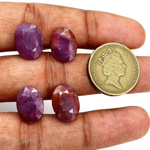 4 Pcs Natural African Ruby Untreated 14.7mm-15.7mm Oval Cut Loose Gemstones Lot - Picture 13 of 17