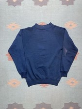Vintage 70s 80s crewneck sweatshirt blank faded blue youth large adult small