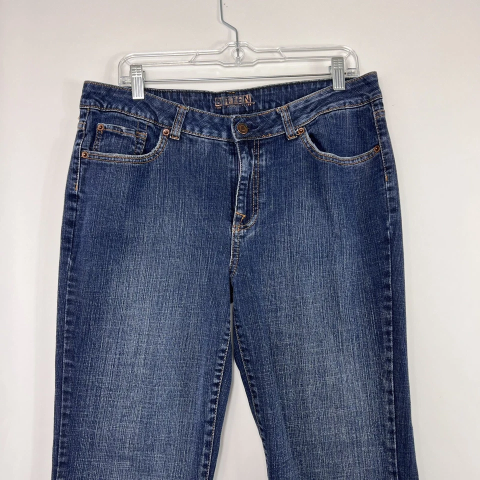 Pantalones de mezclilla Bitten Sarah Jessica Parker talla 12 rectos lavado medio para mujer tiro medio Foto 2 de 4