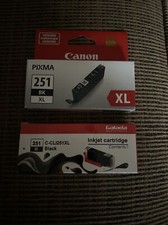 Canon CLI-251 BK XL 251 XL Black Ink Cartridge GENUINE + 1 Extra (not Genuine)