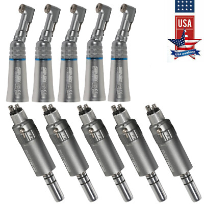 Fit NSK Dental Slow Low Speed Latch Contra Angle 4Hole Air Motor Handpiece
