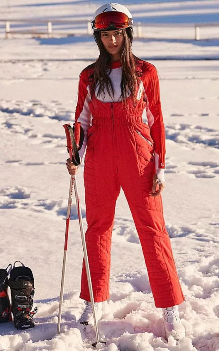 Free People Movement All Prepped Bibb Snow Ski Pants Size XS - Red Pink