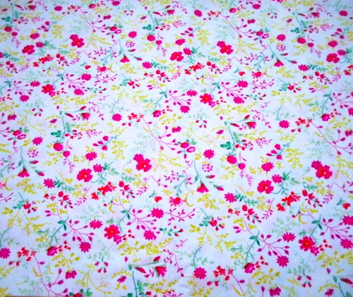 Quilt Fabric By Yard CLEARANCE Pink Floral Green Leaf White Premium Cotton #B C