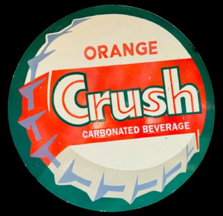 PORCELIAN ORANGE CRUSH ENAMEL SIGN SIZE 30X30 INCHES DOUBLE SIDED