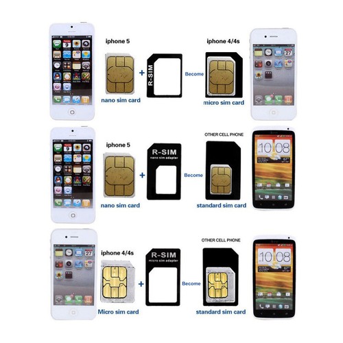 Noosy Adaptateur Carte SIM Nano Micro Standard Convertisseur Kit avec Plateau SIM Ejecteur - Photo 3 sur 4