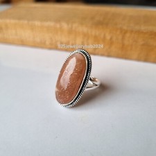 Beautiful Sunstone Gemstone Ring 925 Sterling Silver Gift For Her Ring PG6156
